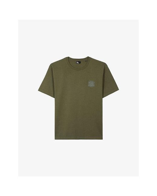 The Kooples Green Branded-Crest Short-Sleeved Cotton-Jersey T-Shirt for men