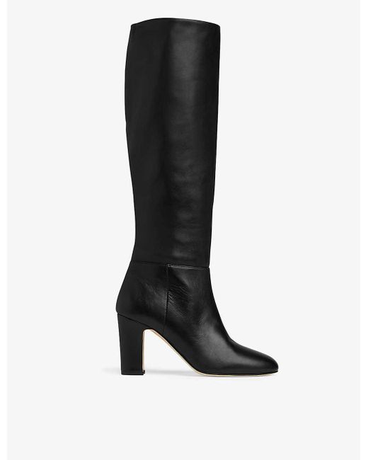 LK Bennett Kristen Leather Knee High Boots in Black | Lyst