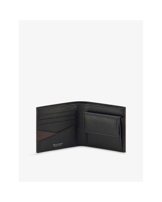 BVLGARI Brown Leather Compact Wallet