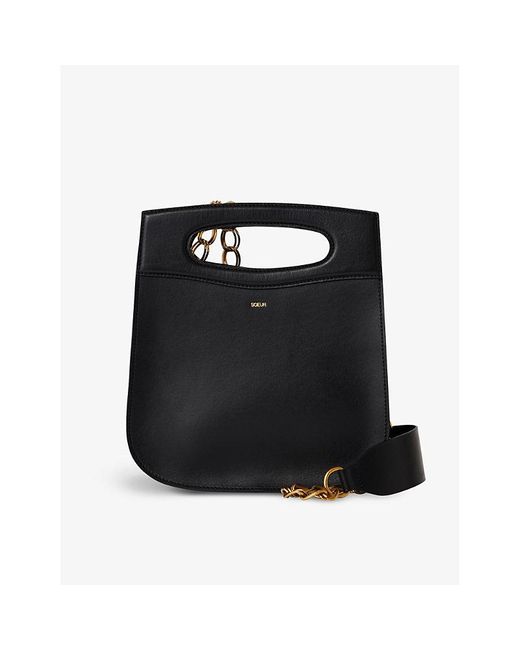 Soeur Black Cheri Leather Tote Bag
