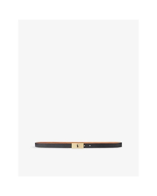 Polo Ralph Lauren White Id Reversible Leather Belt