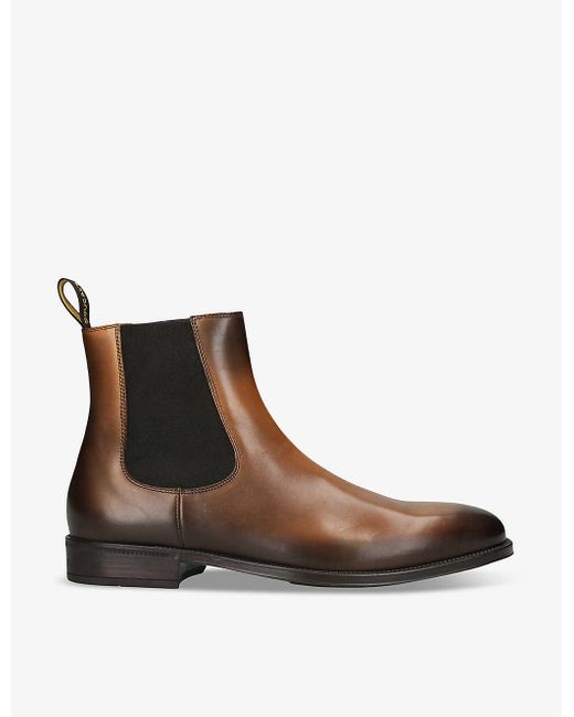 Doucal's Brown Flux Leather Chelsea Boots for men