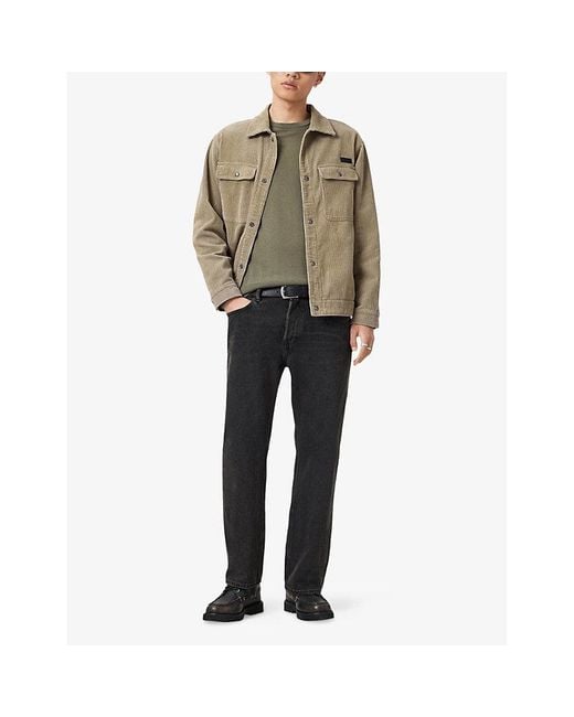 AllSaints Green Mode Merino Marl-Pattern Wool Crew Jumper for men