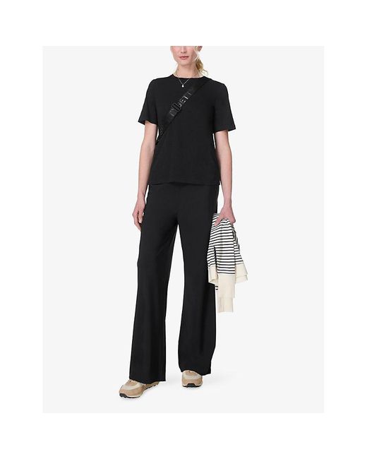 Sweaty Betty Black Essential Crew Neck Cotton-Jersey T-Shirt
