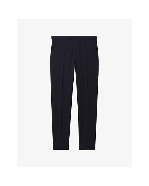 Reiss Blue Belmont Slim-fit Tapered-leg Stretch Woven-blend Trousers for men