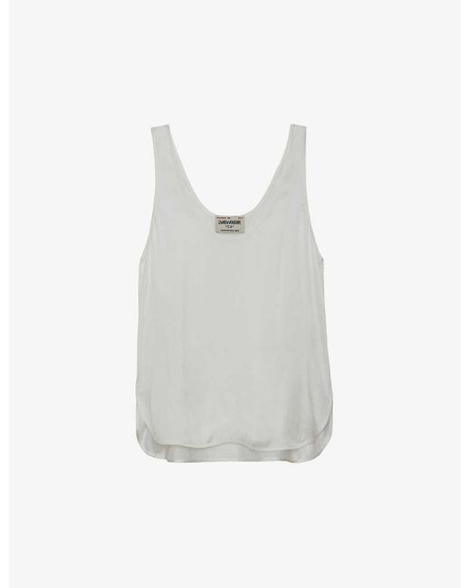 Zadig & Voltaire White Scoop-neck Sleeveless Recycled-polyester Top