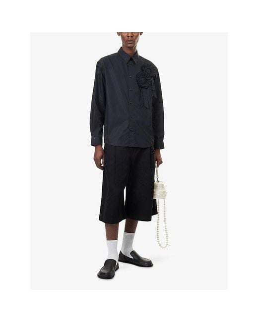 Simone Rocha Blue Ruffle Rosette Cotton Shirt for men
