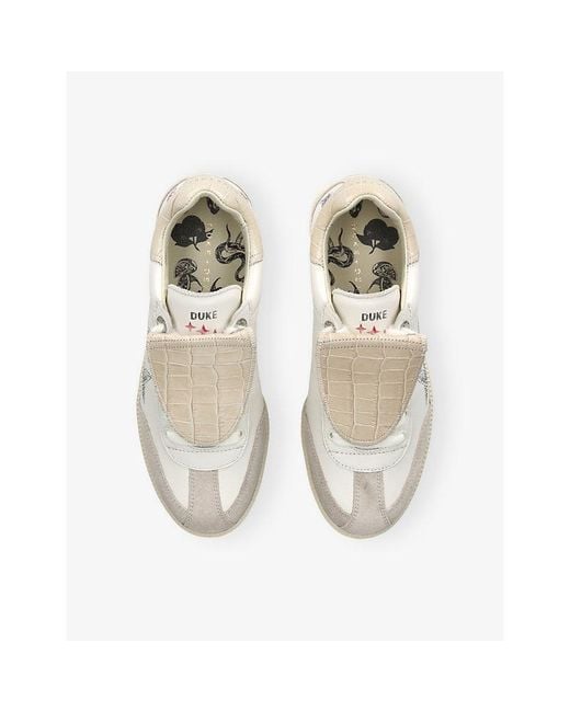 Duke & Dexter White Plus Duke Doodle Leather Trainers