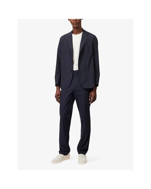 Sunspel Blue Single-Breasted Lightweight Cotton Poplin Jacket for men