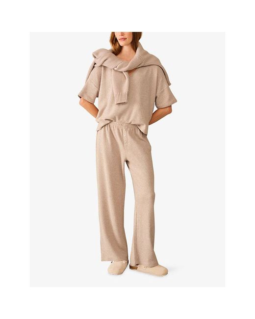 The White Company Natural Relaxed-Fit Waffle-Texture Cotton Pyjamas