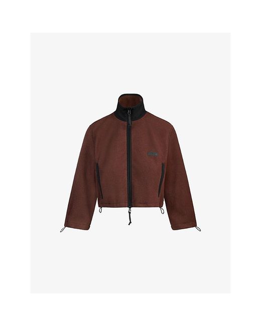 Skims Brown Fleece Lounge Shrunken-Fit Fleece Jacket