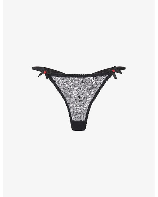 Agent Provocateur Lorna Low-rise Lace Thong Xx in Black | Lyst