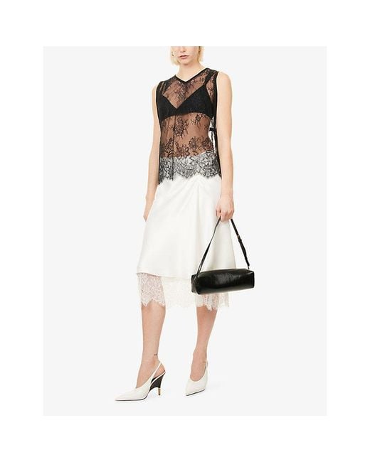 Sir Blue Ingrid Silk-Blend Lace Top