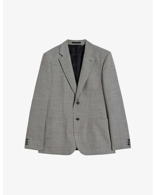 Ted Baker Gray Luccaj Slim-fit Wool Jacket for men