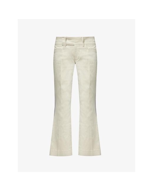 Reformation Natural Vintage Gucci Belted Flared-leg Low-rise Jeans