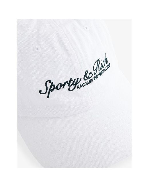 Sporty & Rich White Syracuse Logo-Embroidered Cotton Baseball Cap