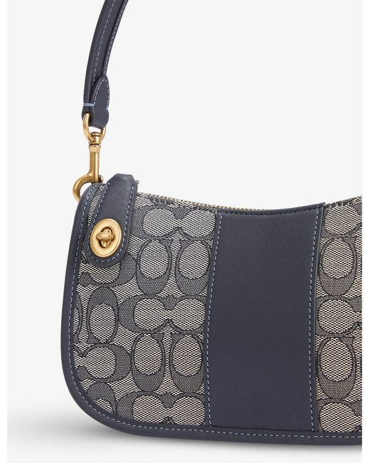 coach navy shoulder bag