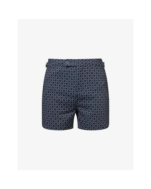 Raith Blue Ifni Tailored Waist-Adjuster Swim Shorts for men
