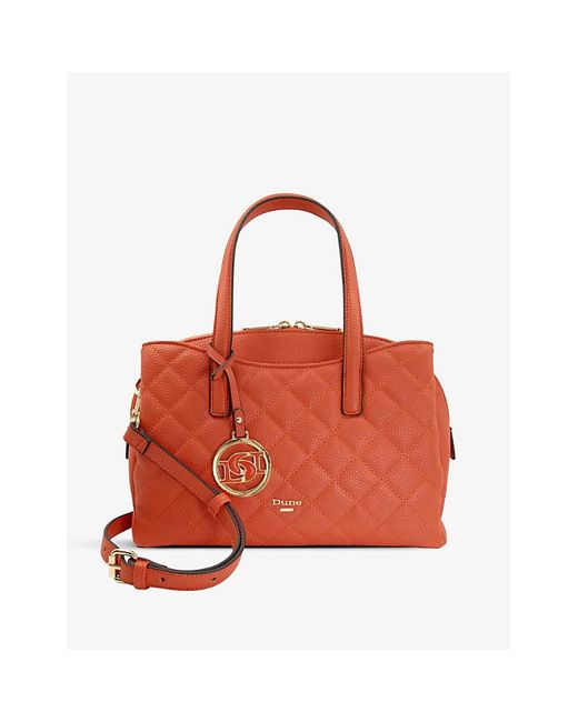 Dune Red Dinidignify Small Faux-leather Tote Bag