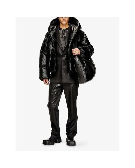DIESEL Black W-Myley Padded Shell Coat for men