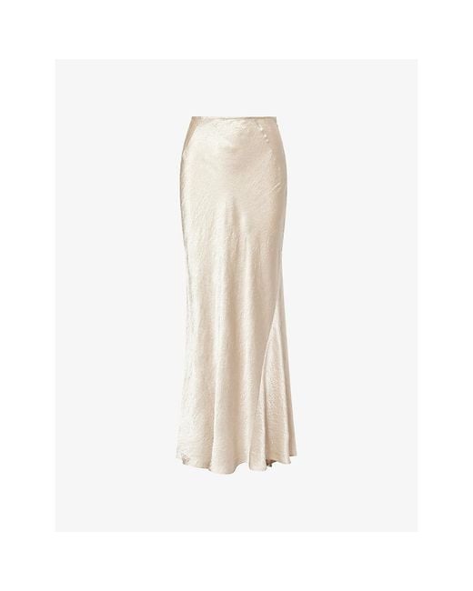 Dissh Natural Breanna Crinkle Satin Maxi Skirt