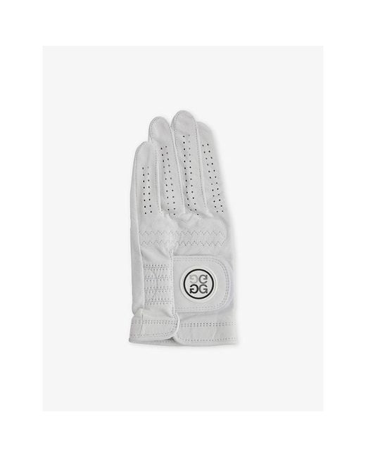 G/FORE White Signature Logo Leather Golf Glove for men