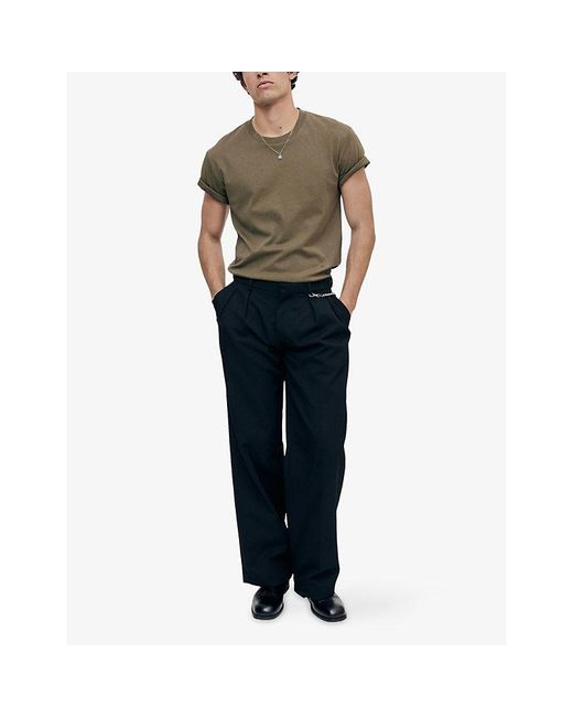 The Kooples Green Crewneck Regular-Fit Short-Sleeve Cotton T-Shirt for men