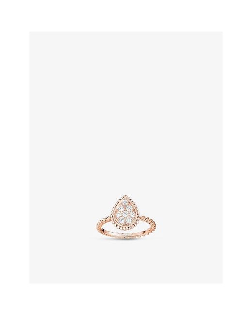 Boucheron White Serpent Bohème 18Ct Rose- And 0.15Ct Diamond Ring