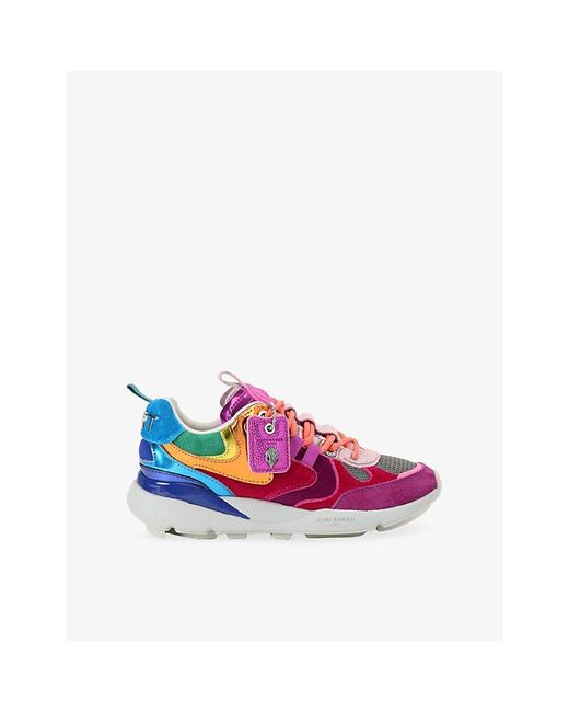 Kurt Geiger Purple Runner Suede And Fabric Trainers