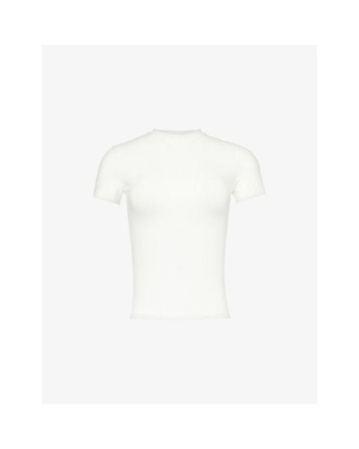 ADANOLA White Short-Sleeve Slim-Fit Stretch-Cotton Jersey T-Shirt