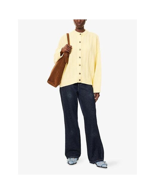 Sisters & Seekers Yellow Bryant Ribbed Knitted Cardigan