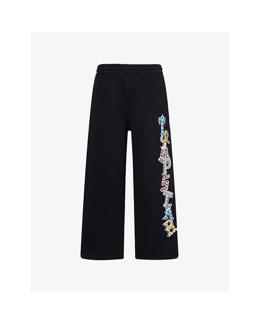 Trapstar Blue Wildcard 2.0 Embellished Cotton-Jersey Joggers for men