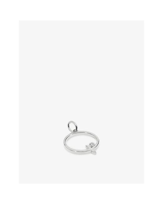 Monica Vinader White Solitaire Diamond Initial P Sterling- And 0.035Ct Lab-Grown Diamond Pendant