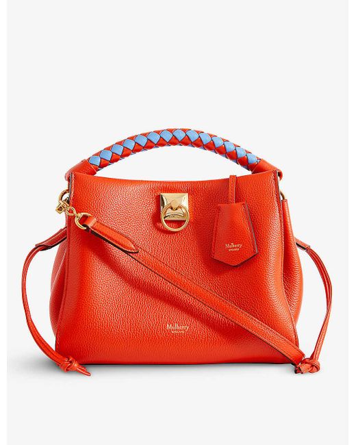 Mulberry Red Iris Leather Shoulder Bag