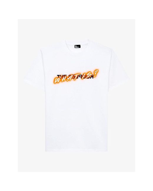 The Kooples White What Is? Brand-Print Cotton-Jersey T-Shirt for men
