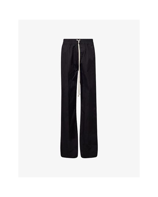 Rick Owens Black Dietrich Drawstring-Waist Stretch-Cotton Trousers for men