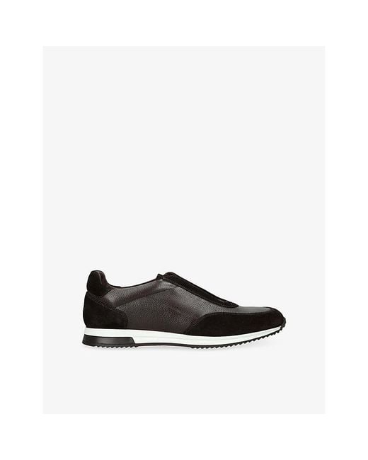 Loake Black Ballantyne Leather And Suede Trainers for men