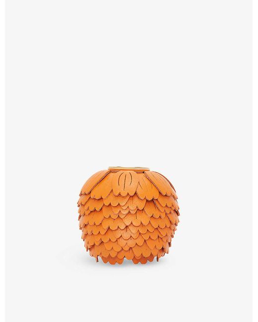 Loewe Orange Flower Dice Leather Bag Charm