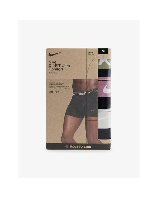 Nike Natural Pack Of Three Dri-Fit Essential Ultra Comfort Stretch-Jersey Trunks for men
