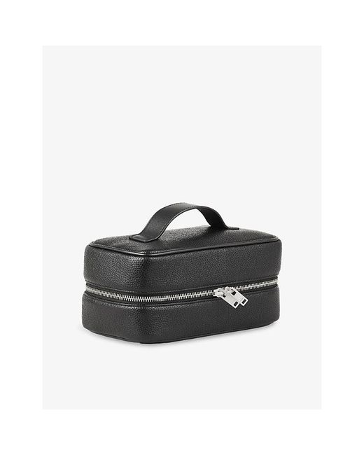Sandro Black Top Handle Grained Faux-Leather Wash Bag for men