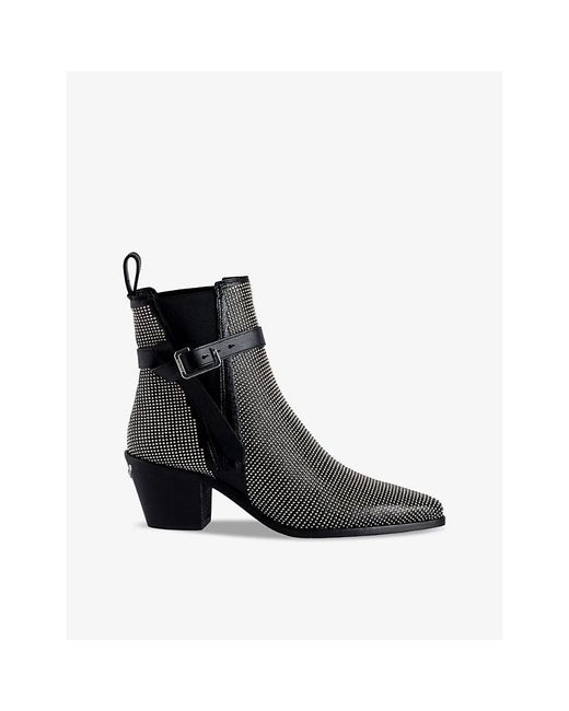 Zadig & Voltaire Black Tyler Cecilia Stud-embellished Heeled Leather Ankle Boots