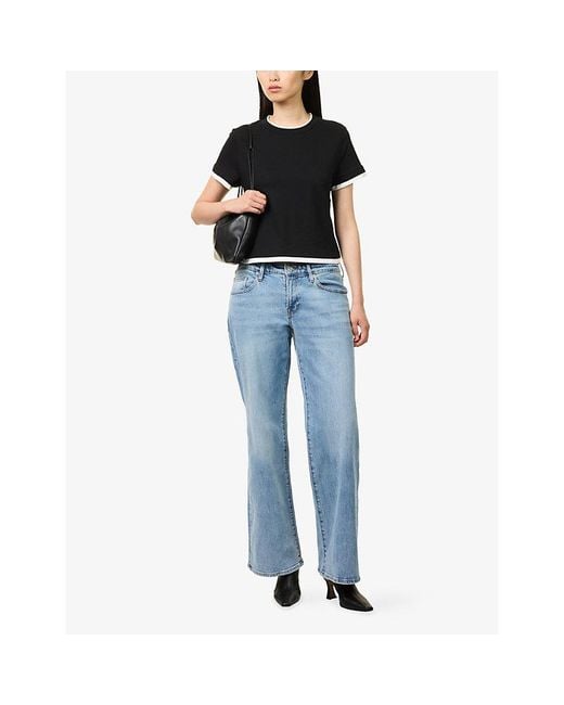 GOOD AMERICAN Blue Vintage Low-Rise Loose Denim Jeans