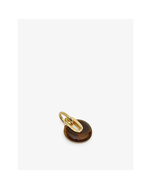 Monica Vinader Metallic Kate Young Gemstone 18Ct Vermeil And Tiger's Eye Gemstone Pendant Charm