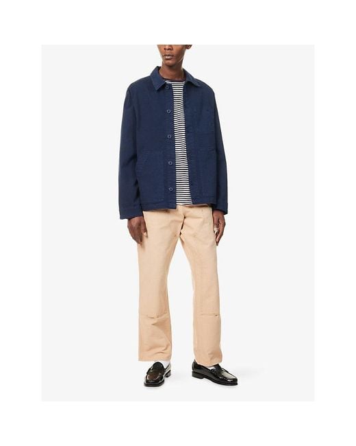 Paul Smith Blue Casual Patch-Pocket Cotton Chore Jacket for men