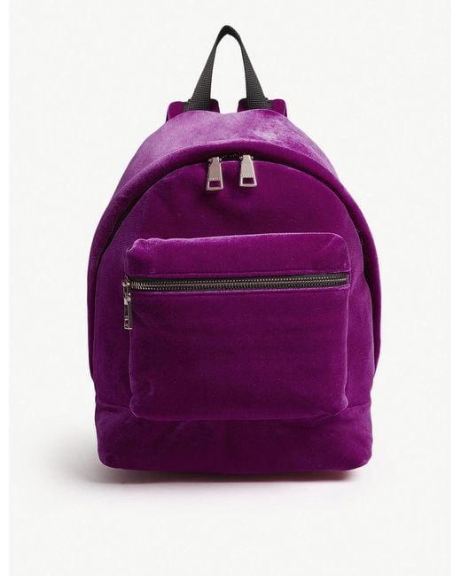 Sandro Purple Velvet Backpack