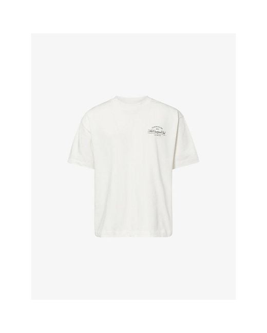 The Couture Club White Club De Soci Graphic-Print Cotton T-Shirt for men