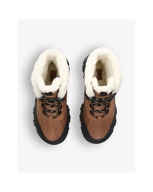 Ugg Brown Adirondack Meridian Leather And Suede Ankle Hiker Boots