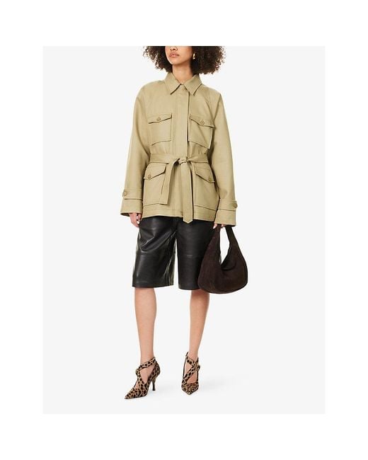 Frankie Shop Natural Kelia Padded Woven Utility Jacket