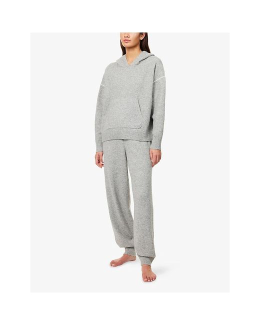 Calvin Klein Gray Lounge Slim-Leg Plush-Terry Jogging Bottoms