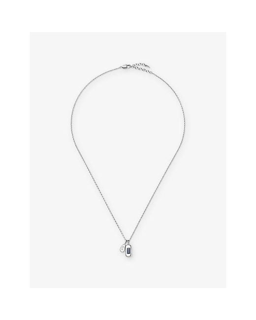 Missoma Blue Molten Gemstone Bean Sterling-Plated Brass Pendant Necklace